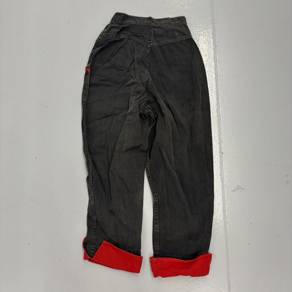 Vintage 60s Black Canvas Cotton Side Zip Chinos 20x22 - Picture 3 of 4